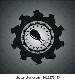 chicken leg icon inside realistic black emblem