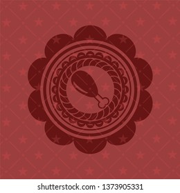 chicken leg icon inside red icon or emblem