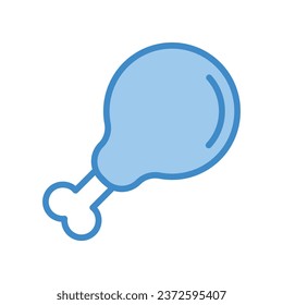 Icono de la pierna de pollo lisa la ilustración del material del vector de fondo blanco.