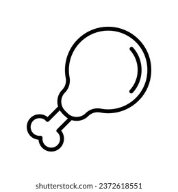 Chicken Leg icon islolate white background vector stock illustration.
