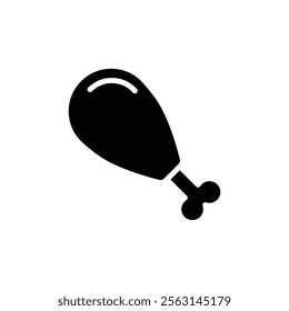 Chicken leg icon Isolated flat vector in outline