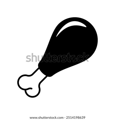 Chicken leg icon isolated on white background.