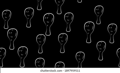 Chicken leg icon isolated seamless pattern on white background. Chicken drumstick. Vector Illustration