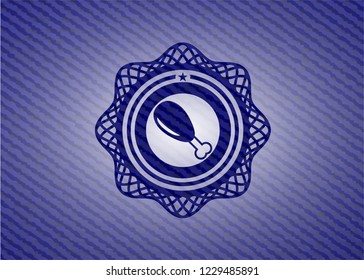 chicken leg icon with jean texture
