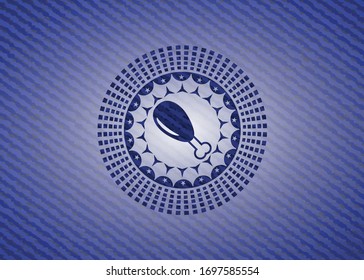 icono de pierna de pollo con textura jean