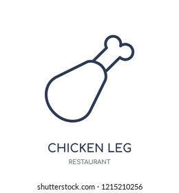 Chicken leg icon. Chicken leg linear symbol design from Restaurant collection. Simple outline element vector illustration on white background.