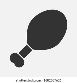 Icono de pierna de pollo en los pasos vectoriales de fondo 10