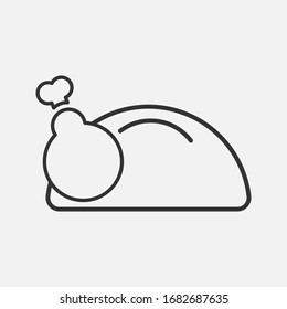 Chicken leg icon on  background vector eps 10