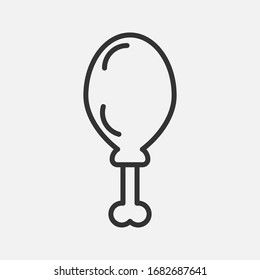 Chicken leg icon on  background vector eps 10