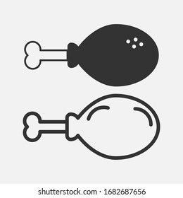 Chicken leg icon on  background vector eps 10