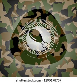 chicken leg icon on camouflaged pattern