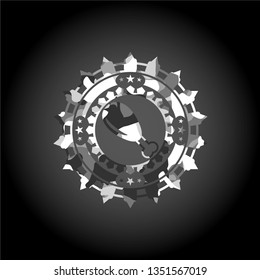 chicken leg icon on grey camouflaged pattern