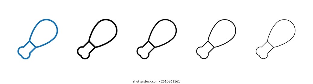 Chicken leg icon Outline vector logo for web ui
