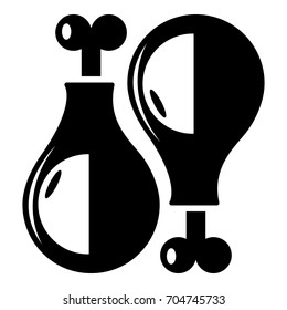Chicken leg icon. Simple illustration of chicken leg vector icon for web