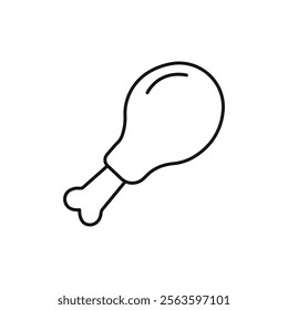Chicken leg icon Simple thin line flat symbol