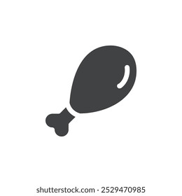 Icono de pierna de pollo símbolo de Vector simple