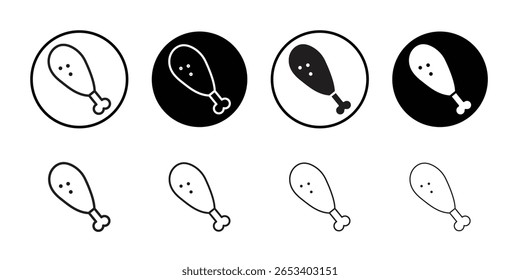 Chicken leg icon simple vector isolated symbol