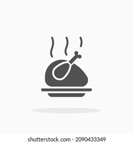 Chicken Leg icon. Solid or glyph style. Vector illustration. Enjoy this icon for your project.