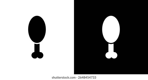 Chicken leg icon symbol collection. Flat vector stock illustration.