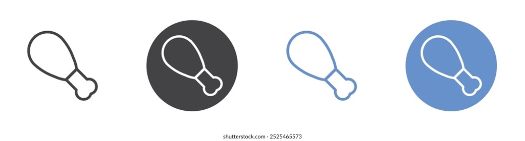 Chicken leg icon Thin outline art symbol