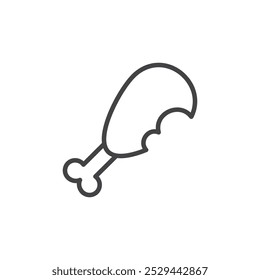 Chicken leg icon Thin outline art symbol