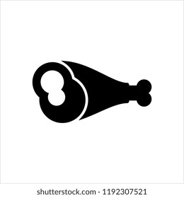 Chicken Leg Icon, Turkey Leg Icon Vector Art Illustration