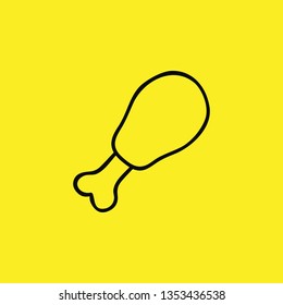 chicken leg icon vector