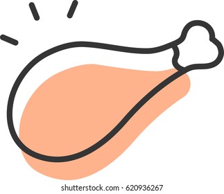 chicken leg icon, vector