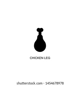 chicken leg icon vector black design
