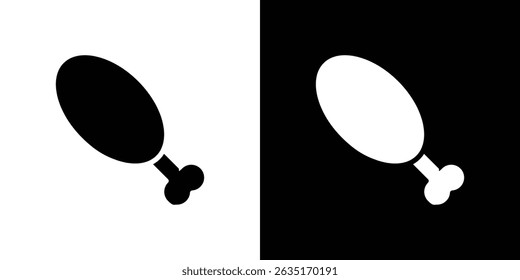 Chicken leg icon Vector in flat style. Collection silhouettes