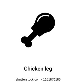 Chicken leg icon vector isolated on white background, logo concept of Chicken leg sign on transparent background, filled black symbol