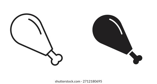 Ícone de perna de frango no vetor. Tipo de logotipo