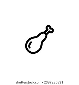 Vector de icono de pierna de pollo. icono de esquema para aplicaciones web y móviles