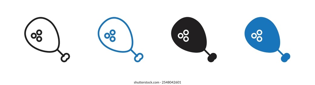 Conjunto de Vector de icono de pierna de pollo