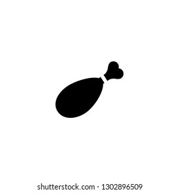 chicken leg icon vector. chicken leg sign on white background. chicken leg icon for web and app