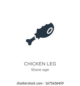 Vector de icono de pierna de pollo. Icono de la pierna de pollo plana de la colección de la edad de piedra aislado en fondo blanco. La ilustración vectorial se puede utilizar para diseño gráfico web y móvil, logotipo, eps10