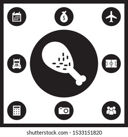 Chicken leg icon for web and mobile