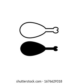 Chicken leg icon with white background
