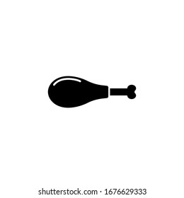 Chicken leg icon with white background