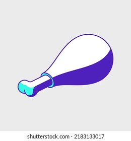 Ilustración del icono vectorial isométrico de la pierna de pollo