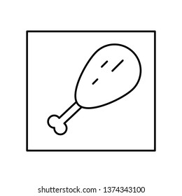 chicken leg line icon