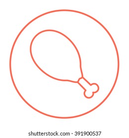 Chicken leg line icon.