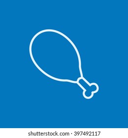 Chicken leg line icon.