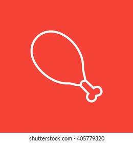 Chicken leg line icon.