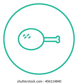 Chicken leg line icon.