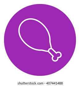 Chicken leg line icon.