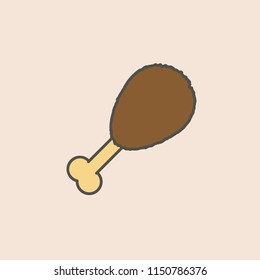 Chicken Leg line icon. Element of fast food icon for mobile concept and web apps. Field outline Chicken Leg line icon can be used for web and mobile