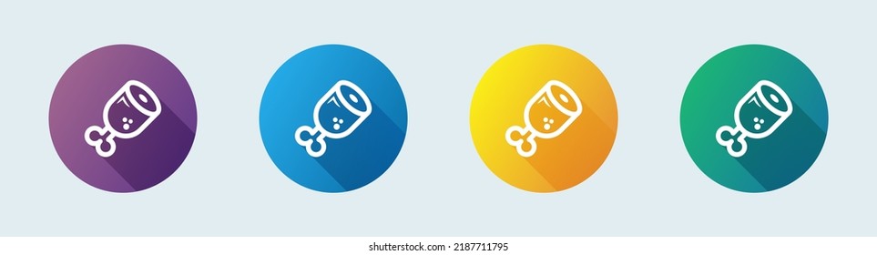 Chicken leg line icon in flat design style. Food and beverage signs vector illustrtaion.