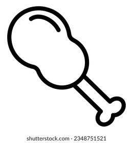 Chicken leg line icon. Fried Chicken illustration isolated on white. Thanksgiving turkey leg symbol outline style designed for and app. Eps 10.