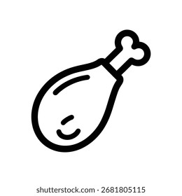 Chicken leg line icon vector